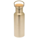 Edelstahl Trinkflasche mit Bambusdeckel 500ml - lieferbar...