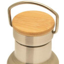 Edelstahl Trinkflasche TFL 010  mit Bambusdeckel 500ml
