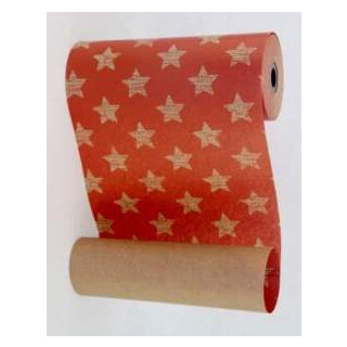 Manschettenpapier m228 Shabby Stars rot auf braun