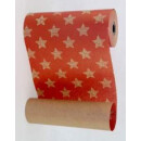 Manschettenpapier m228 Shabby Stars rot auf braun