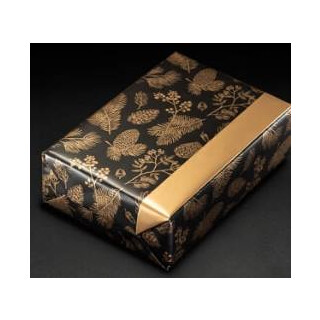 Weihnachtspapier 69667 Pine schwarz-gold