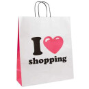 Papiertragetasche I love shopping