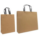 Papiertaschen mit schwarzen Kraftpapiergriffen