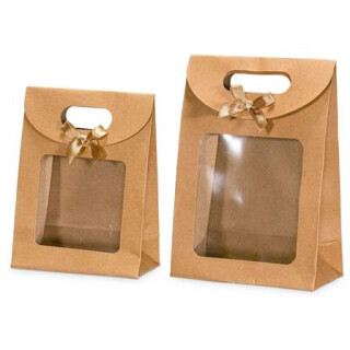 Geschenktüten mit Klarsichtfenster & Schleife
