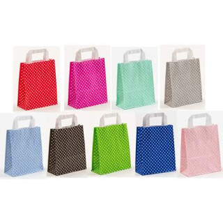 Papiertragetaschen Punkte Polka Dots - Papiertüten mit Flachhenkel