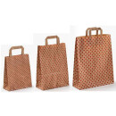 Papiertragetaschen Punkte Polka Dots natur/rot -...