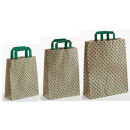 Papiertragetaschen Graspapier Polka Dots grün -...