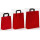 Papiertragetaschen Polka Dots DUO rot/schwarz - Papiertaschen mit Flachhenkel