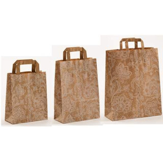 Papiertragetaschen Spitze weiß - Papiertaschen mit Flachhenkel