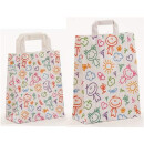 Papiertragetaschen Happy - Papiertaschen mit Flachhenkel