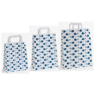 Papiertragetaschen Blubb/Wale - Papiertaschen mit Flachhenkel