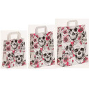 Papiertragetaschen Skulls & Flowers mit Flachhenkel