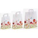 Papiertragetaschen Blumenwiese mit Flachhenkel