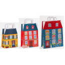 Papiertragetaschen Haus mit Flachhenkel