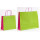 Papiertragetaschen Bi-Color grün/pink mit gedrehter Papierkordel - Papiertüten