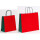Papiertragetaschen Bi-Color rot/grün mit gedrehter Papierkordel - Papiertaschen