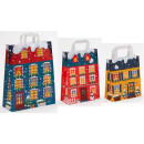Papiertragetaschen Winterhaus mit Flachhenkel