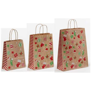 Papiertüten Weihnachten mit gedrehten Papierkordeln