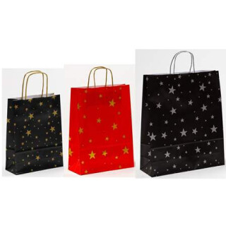 Weihnachtstüten Sterne – Papiertragetaschen mit Sternenmuster
