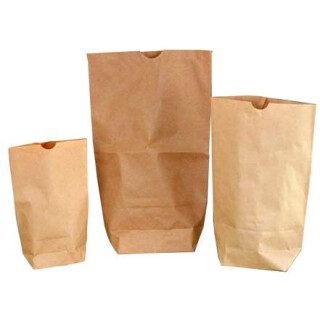 Kreuzbodenbeutel aus Kraftpapier braun - 2-lagig