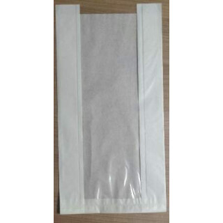 Sichtstrei­fen­beu­tel 16x8x38mm weiß - Faltenbeutel (2.000 Stück)