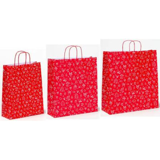 Papiertragetaschen magische Weihnachtsmix rot - Papiertüten