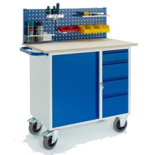 Werkstattwagen mit 4 Schubladen 1 Stahlschrank 1 x Lochplatte 07-4361L1