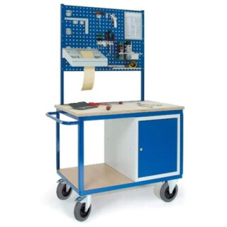 Werkstattwagen mit Stahlschrank 2 x Lochplatten 07-4306L2