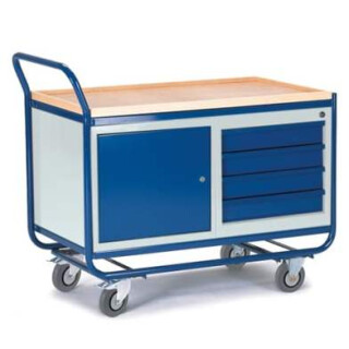 Montagewagen mit Stahl- und Schubladenschrank 07-4356