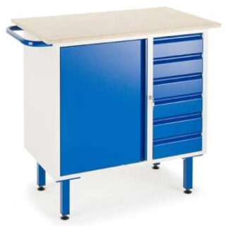 Kleine Werkbank 6 Schubladen 1 Stahlschrank 07-4375