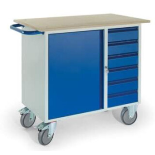 Werkstattwagen 6 Schubladen 1 Stahlschrank 07-4365