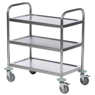 Tischwagen 3 Etagen Edelstahl Rollcart