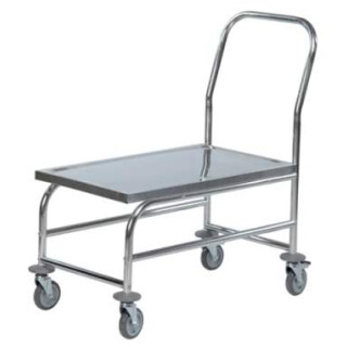 Schiebebügelwagen Edelstahl 18/10 erhöhte Ladefläche 62-3150