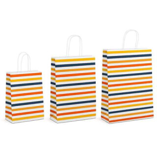 Papiertragetaschen Streifen – Kraftpapier