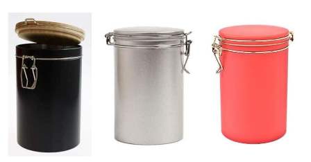 Kaffeedosen für Aufbewahrung und Präsentation im Handel