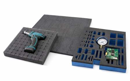 Schaumstofflösungen mit Schaumstoffeinlagen, Stanzteilen und Zuschnitten für Verpackung und Transport